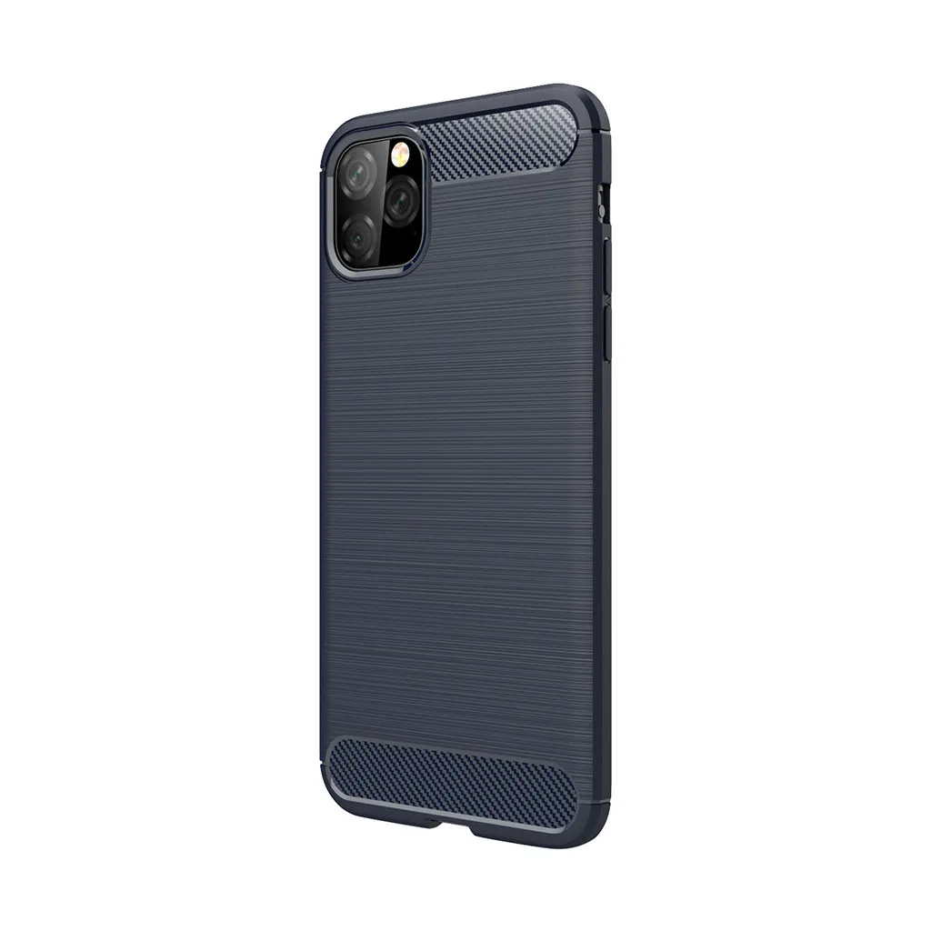 Mosunx для iPhone 11 Pro 5,8 дюймов матовый резиновый амортизирующий Мягкий ТПУ чехол для iPhone 11 6,1 дюймов iPhone11Pro Max 6,5 Дюймов - Цвет: Темно-синий