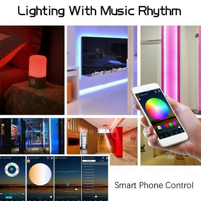 5 м Rgb Led Wifi светильник с регулируемой водонепроницаемой лампой для Echo Alexa Google Home