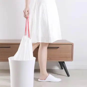

5 Rolls/75pcs Disposable Portable Storage Bags Drawstring Recycling Bin Liners Bags Plastic Refuse Sacks