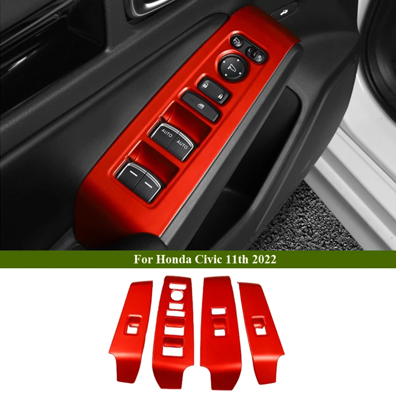 

Подлокотник для 11-го поколения Honda Civic 2022 2023 RHD, панель переключения стеклоподъемника, декоративная рамка, крышка из АБС, автомобильные аксес...