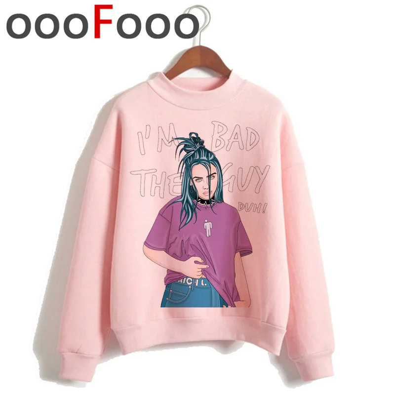 Billie Eilish Bad Guy Harajuku толстовки для женщин Ullzang хип хоп Забавный мультфильм толстовка 90s Эстетическая теплая уличная толстовка женская