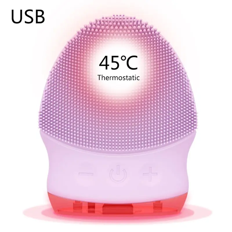 usb Зарядка Электрический Силиконовый водонепроницаемый Очищающий Инструмент красота очиститель пор щётка для умывания лица массажер - Цвет: Model2 Purple