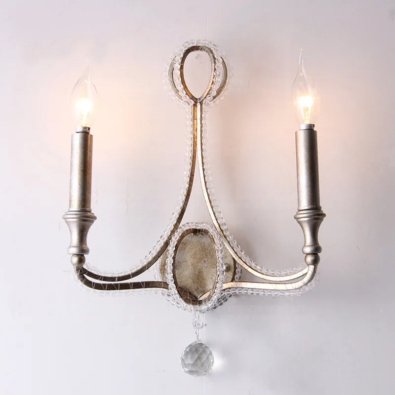 Us 74 79 45 Off Vintage Wall Lamps Crystal Retro Bedroom Wall Sconces Home Interior Wall Lights French America Wall Light Fixtures Hallway Lamps In