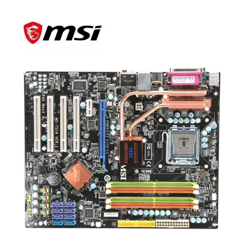Для MSI P45 NEO3-FR материнская плата LGA 775 DDR2 16GB для Intel настольная SATA II PCI-E X16 б/у |