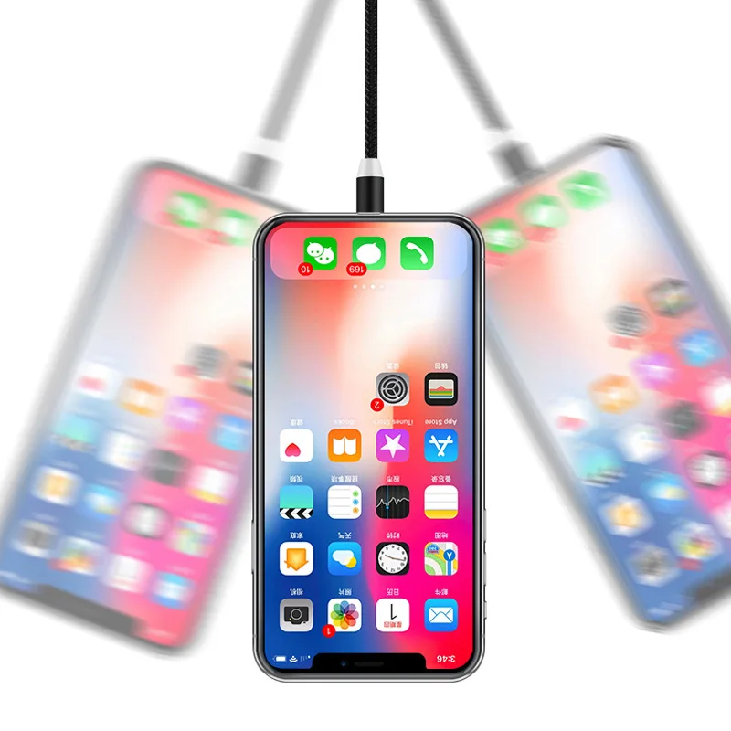 Магнитный зарядный светодиодный кабель Micro usb type C 2A для быстрой зарядки и передачи данных для мобильных телефонов