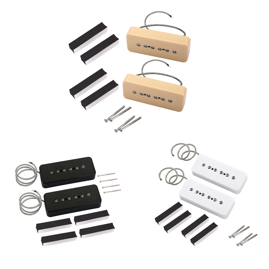 

2 Pieces P90 Soap Bar Humbucker Pickups Neck&Bridge for Electric Guitar Replacement