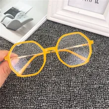 Модные прозрачные очки, оправа для женщин, Ретро стиль, прозрачная Желтая оправа для очков, мужские очки, прозрачные линзы, оптические очки FML