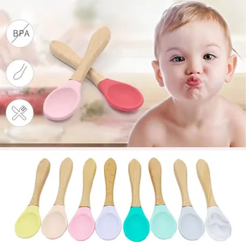 

1pc Silicone Baby spoon baby fork Baby Feeding Set Waterproof Spoon Non-Slip Feedings Silicone Bowl Tableware Baby Products