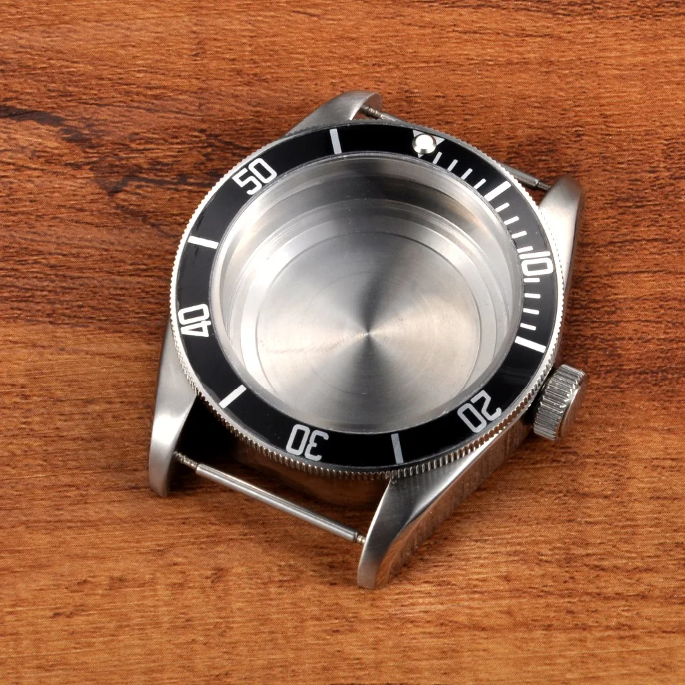 41 мм сапфировое стекло черный алюминиевый ободок часы части корпус Циферблат Fit движение ETA 2824 2836 или miyota 82 серии
