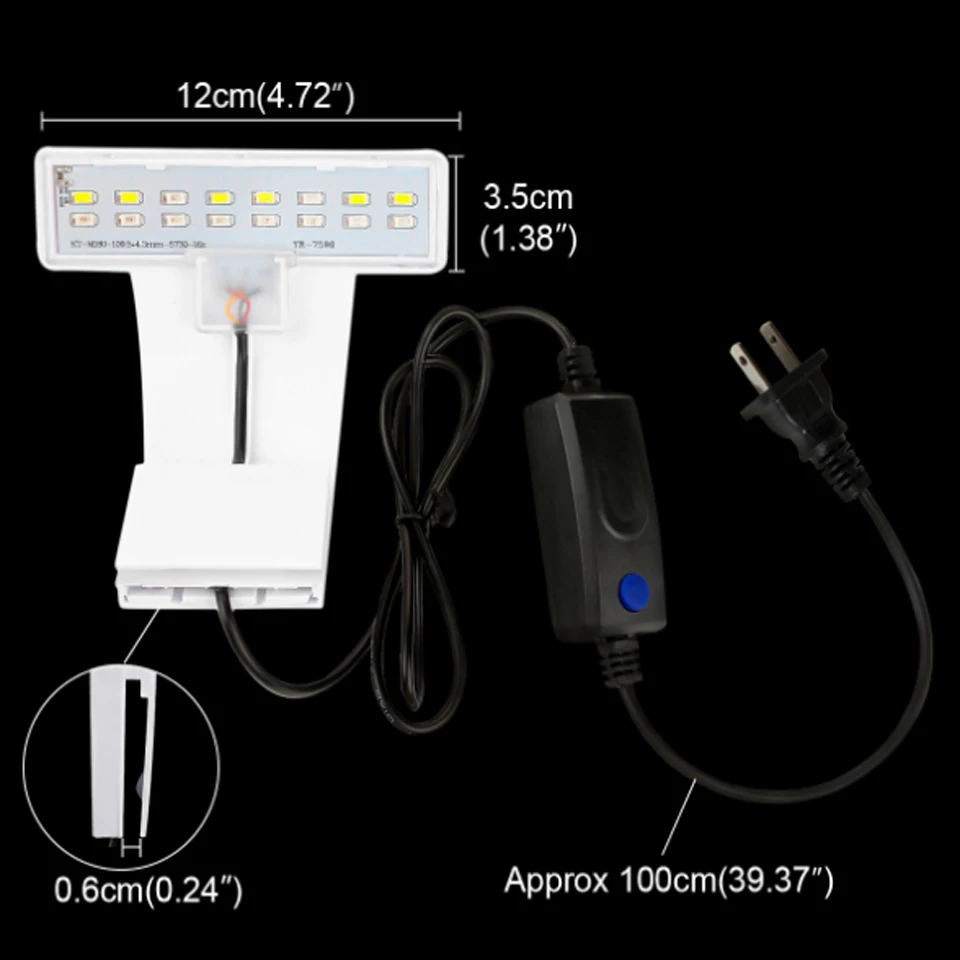 New 5W Aquarium Led Lighting Blue White Waterproof Clip on LED Plants Grow for Freshwater Fisk Tanks|Светильники| |
