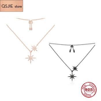 

Fashion Charm Sterling Silver Copy 1:1 Copy,Adjustable Double Meteorites Noires Silver Necklace Women Monaco Jewelry Gift