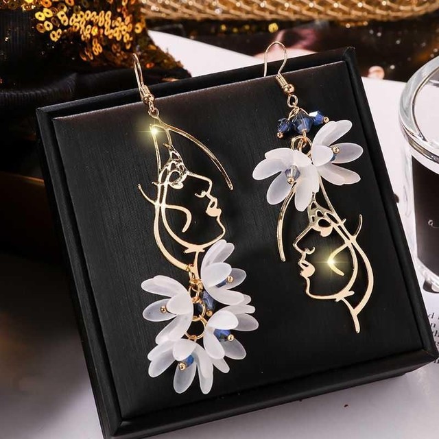 Fashion Jewelry Red Rose Drop Earrings Women Vintage Rhinestone Flowers Dangle Earring Weddings Engagement Party Jewelry
