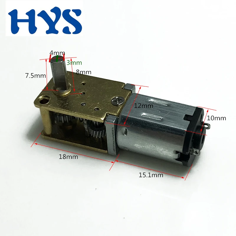 

HYS DC 3V 6V 12V Gear MIni Motor 15/30/60/120RPM Reducer DC 12 volt V Electric Metal Micro Motors Geard DC12V N20 Motor