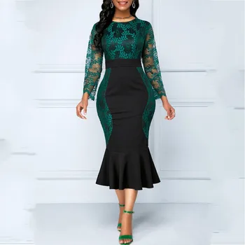 

African Clothes 2020 Elegant Red Dress Women Office Lady Plus Size 4XL 5XL O-Neck Bandage Bodycon Pencil Dress Robe High Quality