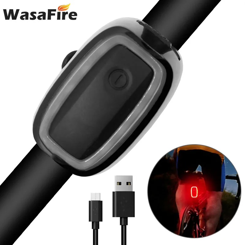 Bike Taillight Smart Brake Detection Bicycle Rear Light LED MTB Warning Light Tail Lmap USB Rechargeable 6 Modes Cycling Lantern