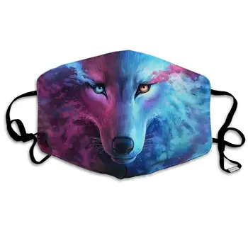 

YongColer Unisex Face Mask - Breathable Environmentally Mask for Traveling Skiing Pink and Blue Cool Wolf Moon Art