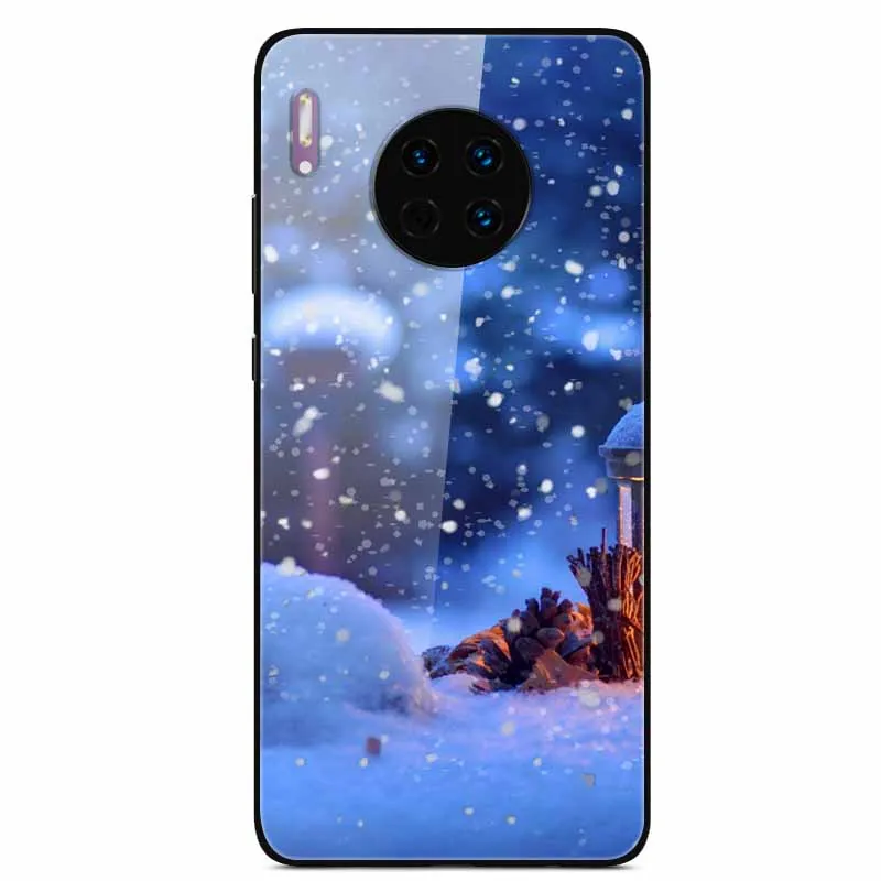 Рождественский чехол для huawei mate 30 Pro Чехол из закаленного стекла жесткий чехол для телефона для huawei mate 20 Lite чехол mate 10 Чехлы mate 30 5G - Цвет: 19