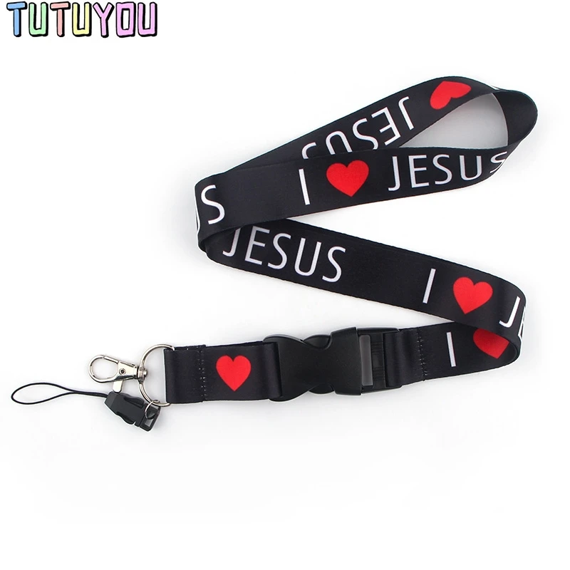 PC375 Jesus Lanyards Id Бейдж держатель Брелок ID Card Pass тренажерный зал мобильный бейдж держатель талреп держатель для ключей