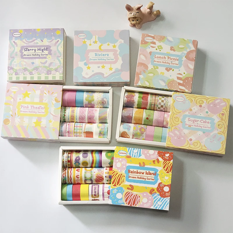 

20Rolls/Box Cute Dream Holiday Series Washi Tapes Decor Masking Tape DIY Scrapbooking Album Journal School Stationery Supplies