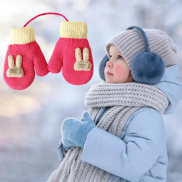 Guantes Cálidos De Nieve Para Bebé, Niño Y Niña Manoplas Para, Guantes De  Esquí De Nieve De Invierno, Tejidos, Cálidos - Guantes Y Manoplas -  AliExpress