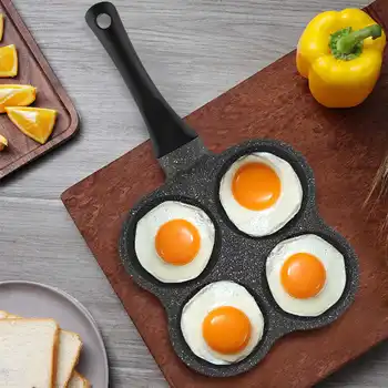 

Non Stick Aluminum 4 Holes Frying Pan Pancake Omelet Eggs Pan Frying Pot Breakfast Maker Kitchen Utensil