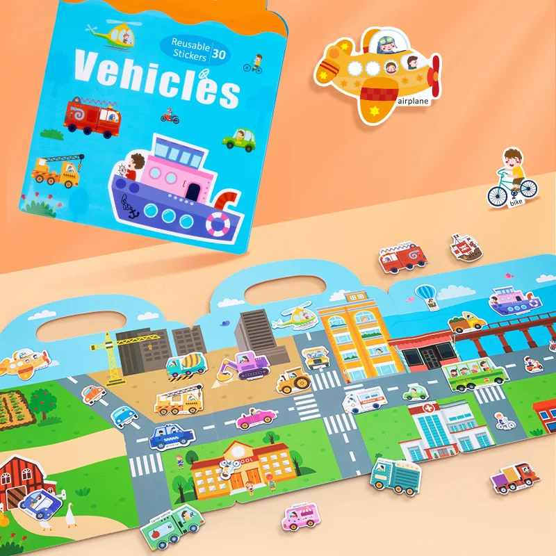 Portable Children's Intelligent Magnetic Book Sticker 3D Puzzles Jigsaw Brain Training Game Educational Toys for Kids | Игрушки и