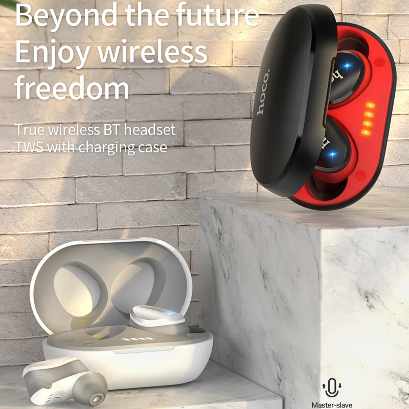 Профессиональные Twins Mini 3D стерео наушники HOCO с Bluetooth 5 0 невидимые настоящие басы