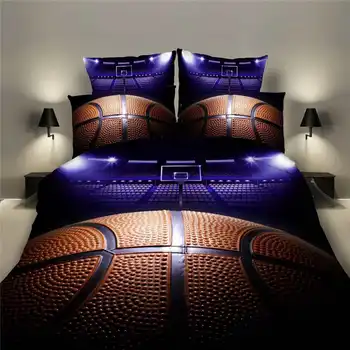 

220x240cm 3pcs/set Duvet Cover Basketball Printed Double Pillow Case Single Quilt Bedding Home Textile Duvet Cover Set