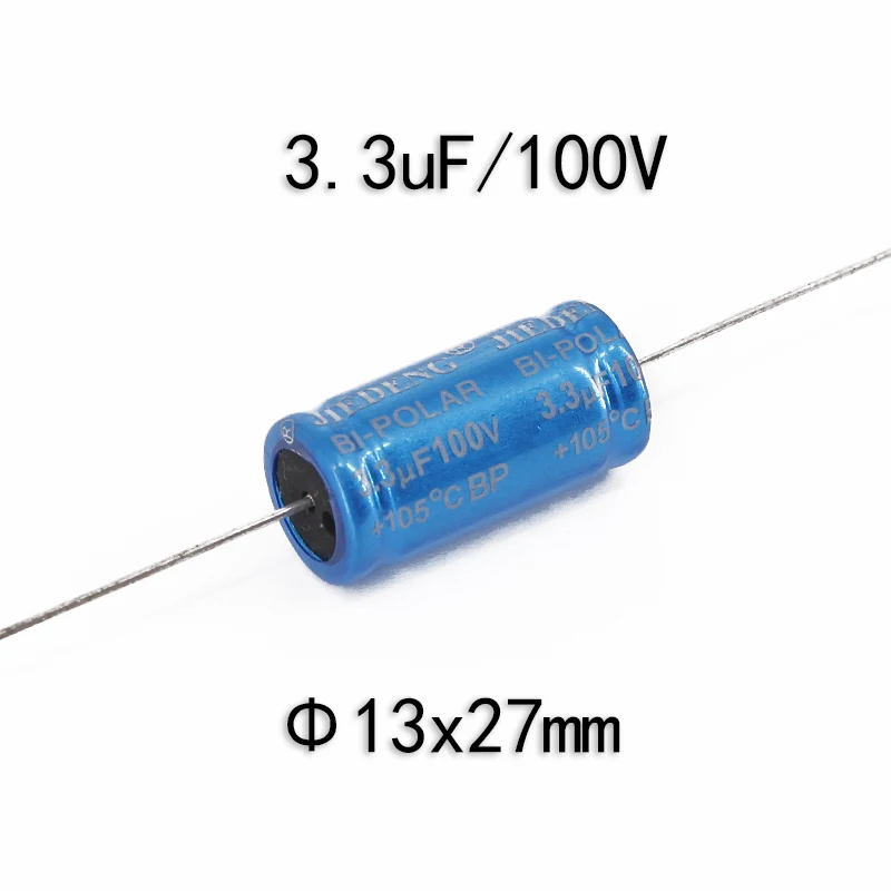 1 шт. 3,3 мкФ/100 V гальванический Аксиальный электролитический конденсатор делитель горизонтальный конденсатор твитер конденсатор