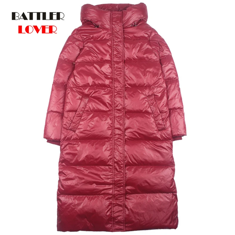

Women Spring Padded Hooded Long Jacket 90% White Duck Down Females Overcoat Ultra Light Slim Solid Jackets Coat Portable Parkas