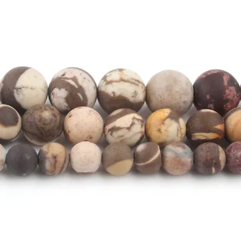 

6/8/10mm Matte Natural Australian Zebra Jaspers Stone Beads Round Loose Beads for Jewellery Making DIY Bracelet Necklace 15''