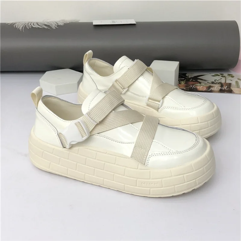

CICIYANG Genuine Leather Women's Shoes 2024 Spring New Korean Style Chunky Platform Bread Shoes Flats Sneakers Ladies Loafers