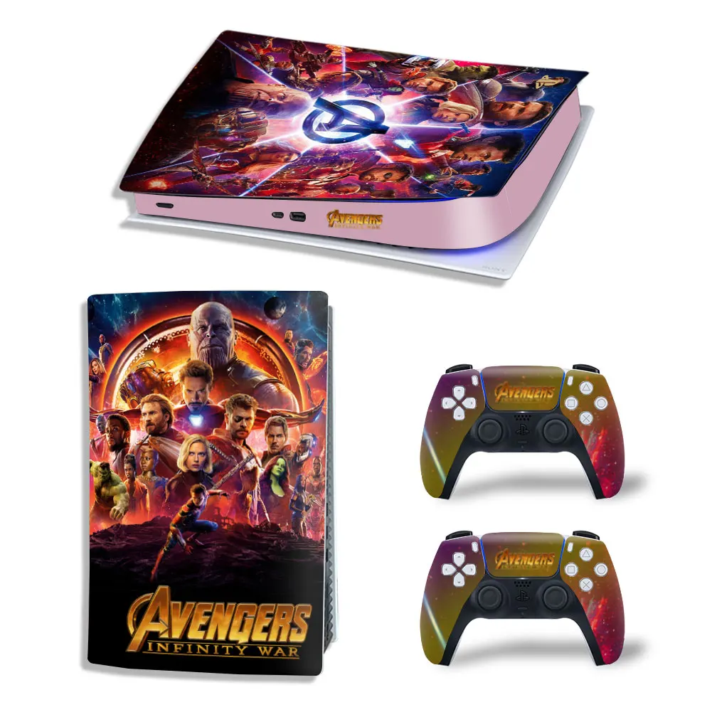 Marvel Spiderman PS5 Digital Edition Skin Sticker Decal Cover for PlayStation 5 Console and 2 Controllers PS5 Skin Sticker Vinyl 