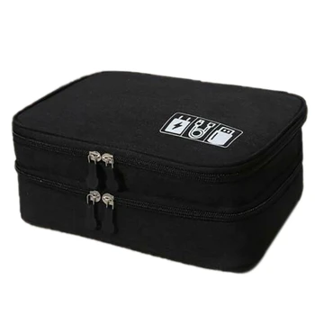 

Electronic Accessories Cable Organizer Bag Travel Charger Plug Storage Case-Black