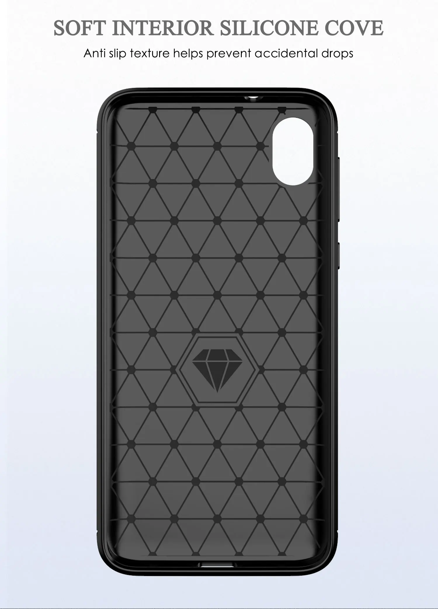 Чехол для Motorola E6 One Action матовый из углеродного волокна мягкая