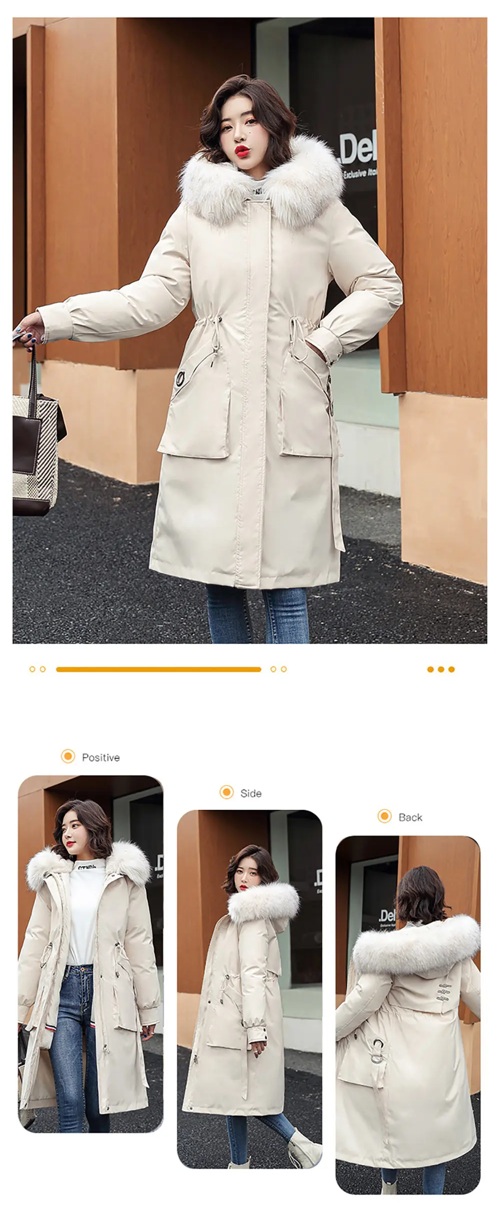 Vielleicht -30 Degrees Women Jacket Long Parkas Female Coat Winter Warm Removable Fur Lining Hooded Winter Jacket Women Outwear