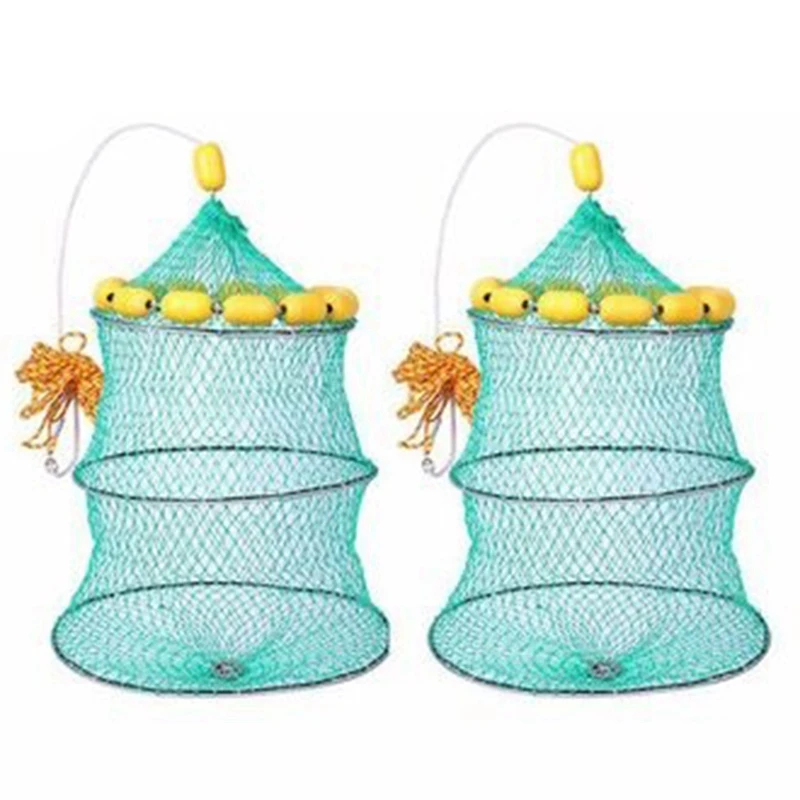 Portable Floating Ball Fish Net New Cast Mesh Cage Boat Fishing Catching Silk Material Fishing Net For Fishing Lure