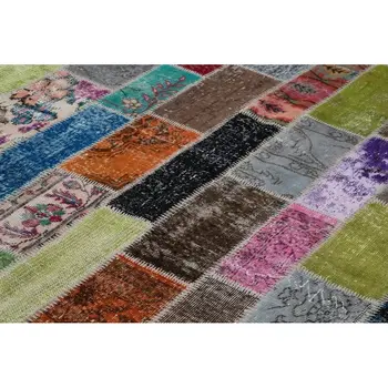 

210x301 Cm Multicolor Handmade Modern Patchwork Rug-7x10 Ft