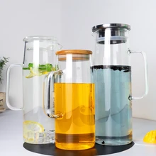 Термостойкий цветочный чайник, большая емкость, 1000 мл, стеклянная чашка, кувшин для сока, набор, кувшин для воды, холодный чайник, уплотняет стекло, холодный чайник