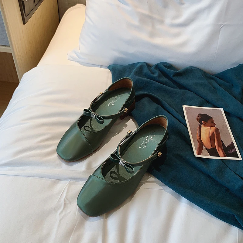 

New Fashion Office Lady Low Heels Shoes Woman Single Women Autumn Spring Work Shoes Pointed Toe Blackblue 2020 U19-29