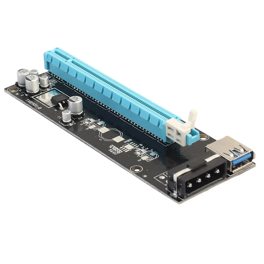 Мини PCI-E Express PCI-E Riser Card 1x до 16x с SATA 4-контактный кабель USB 3,0 для Bitcoin Miner BTC машина