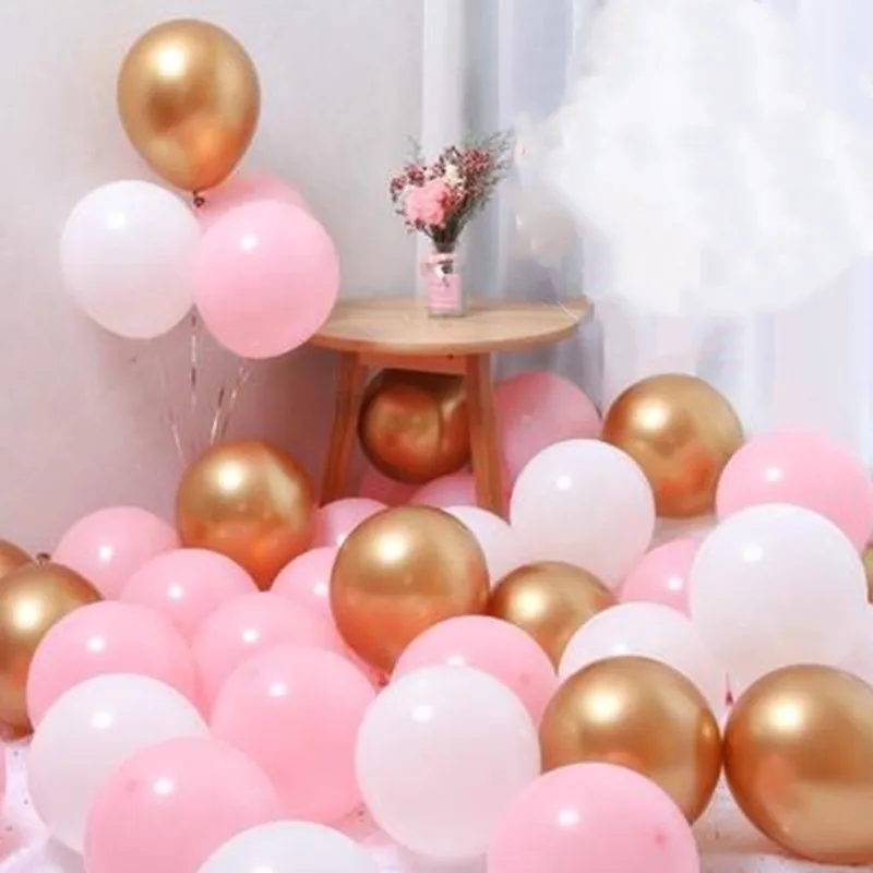 20pcs10inch Гладкий Металлический воздушный шар из гранулированного латекса толстого хромированного металла цвета 2,2 г розовый белый надувные шарики на день рождения вечерние