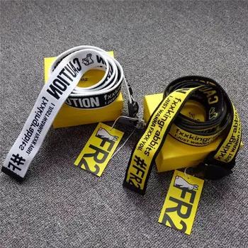 

FR2 FXXKING RABBITS Belts 137cm Men Women Personality #FR2 Canvas Belt No Box RABBITS Caution Logo
