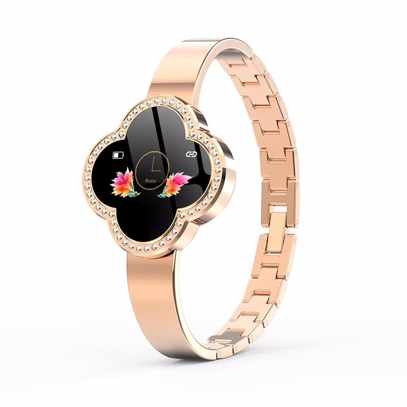 Смарт-часы Для женщин фитнес-трекер для измерения сердечного ритма Смарт-часы леди Водонепроницаемый спортивные часы кровяное Давление Шагомер Смарт-браслет - Цвет: Gold