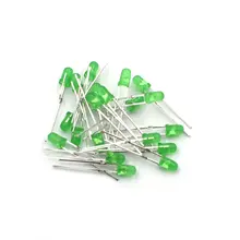 200 шт./лот 3 мм светодиод диодный круг зеленый цвет светильник F3 подсветка DIP