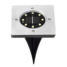 Прочный погребенный свет солнечный уличный 8 светодиодный экологичный садовый настил, дисковые огни, наземный светильник, защитный желоб для улицы