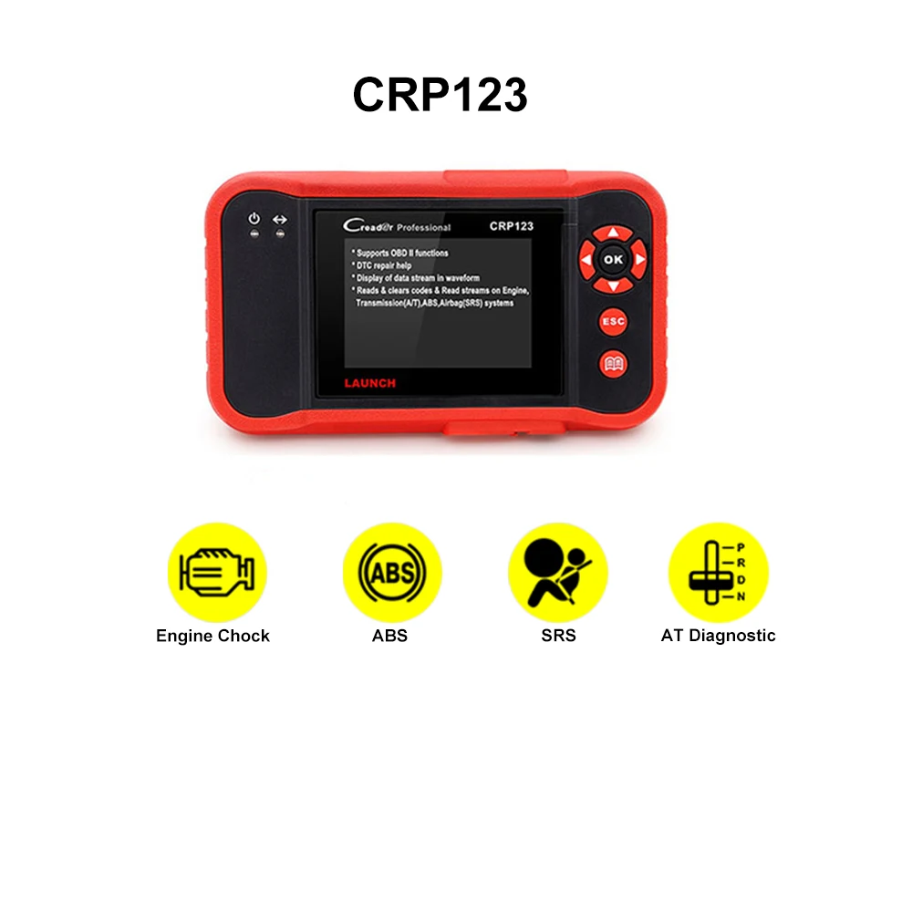 LAUNCH X431 CRP129E CRP123E CRP129 CRP123 бесплатное обновление для ENG/AT/ABS/SRS сброс считыватель кода для компьютерной диагностики автомобиля OBD2 Диагностический Авто сканер инструмент - Цвет: X431 123