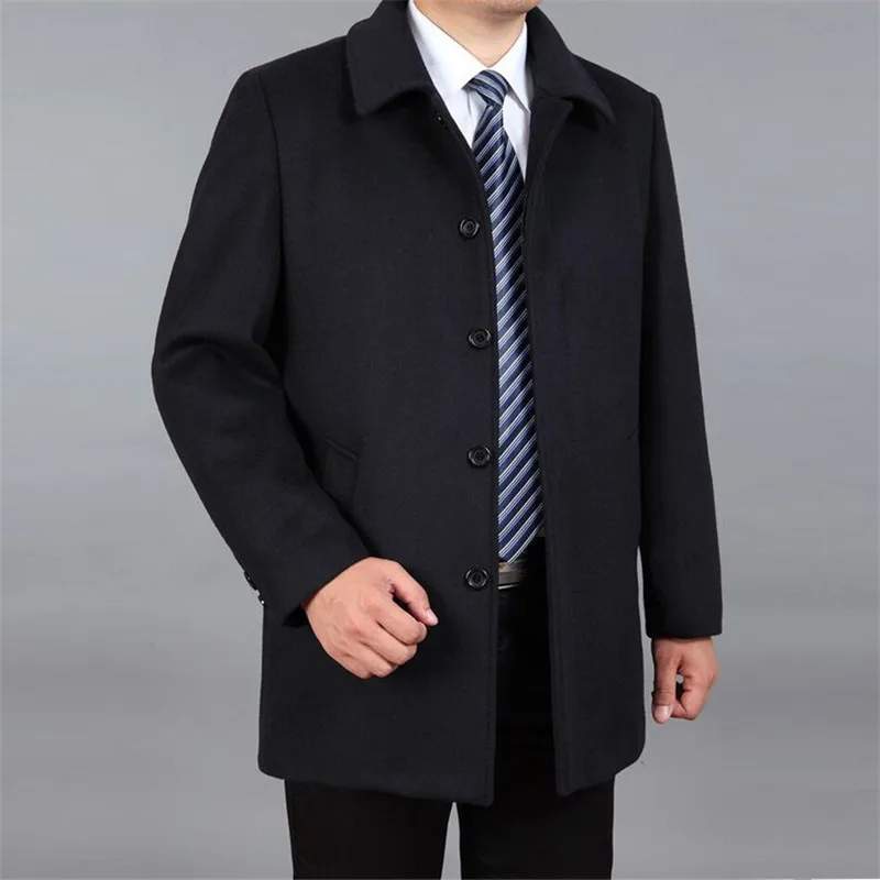 

Spring For Men Casual Jackets Overcoat Single Breasted And Long Jacket Sections Wool Blends Men' s Clothing