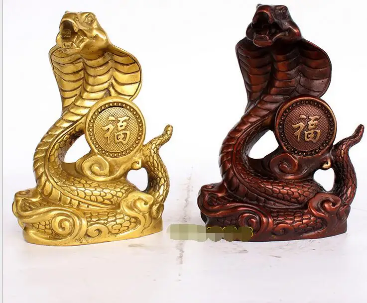 Чистый Медь Lucky украшение в виде змей Зодиак Змея ремесла Кобра Офис Feng Shui