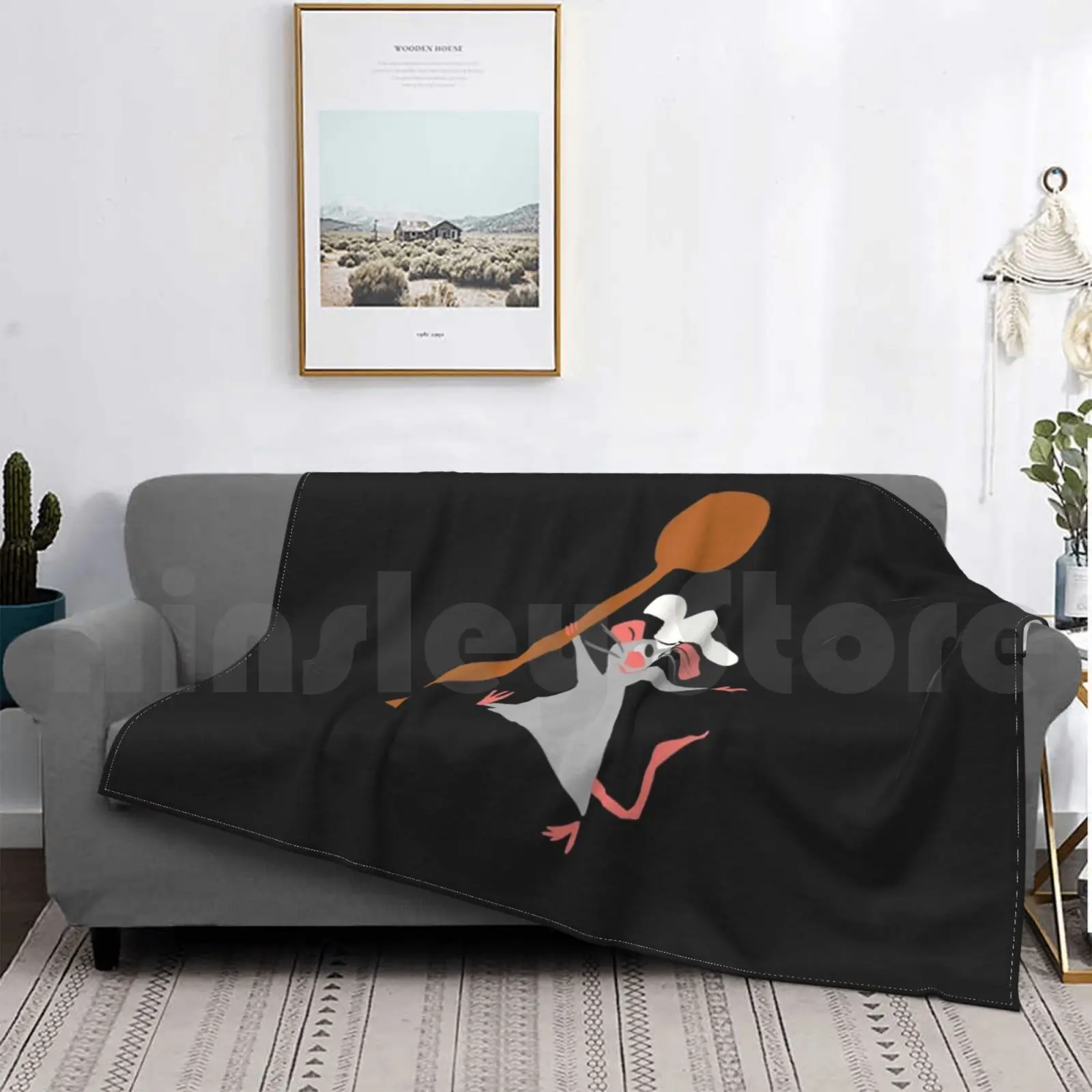 Chef Rat Coperta Moda Custom Remy Chef Cook Ratatouille Cartoon Rat Food Snack